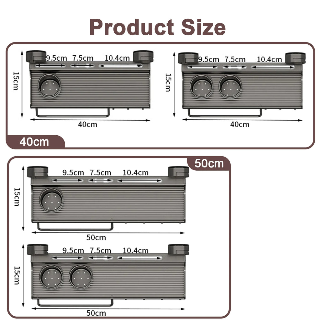 Suction Cup Kitchen Organizer Shelf Wall-mounted Spice Storage Rack Kitchen Knife Holder Wall Seasoning for Chopstick Spoon
