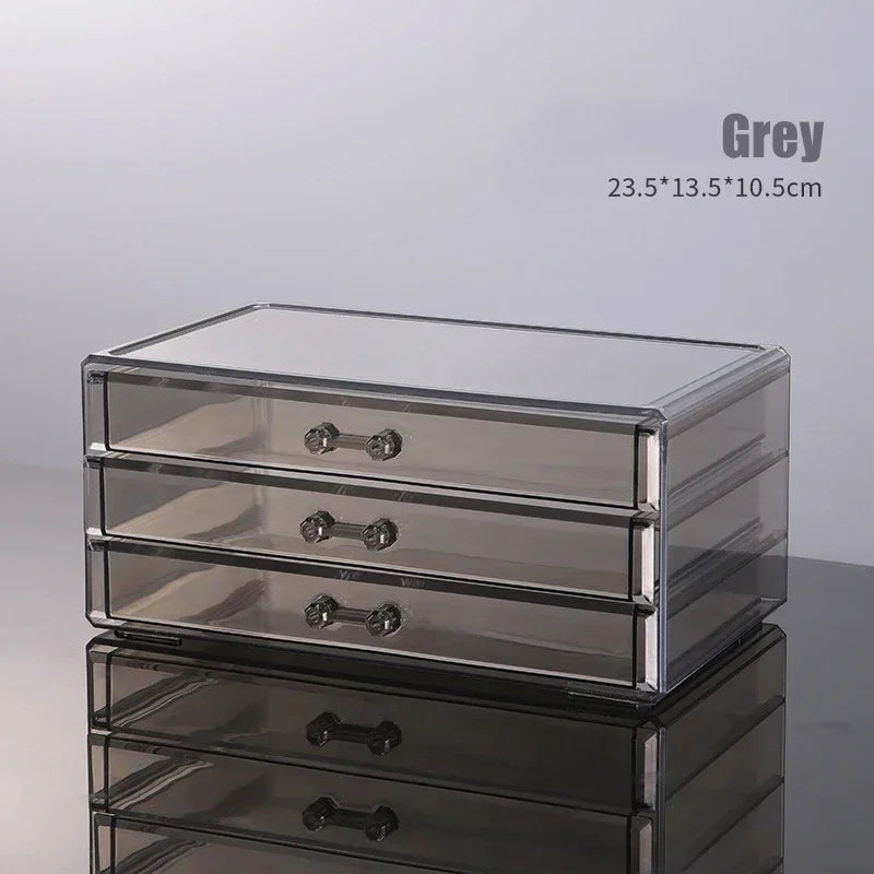 Acrylic Cosmetics Storage Case Four Drawer Type Transparent Cosmetics Box Large Size Manicure Makeup Organizer Display Case