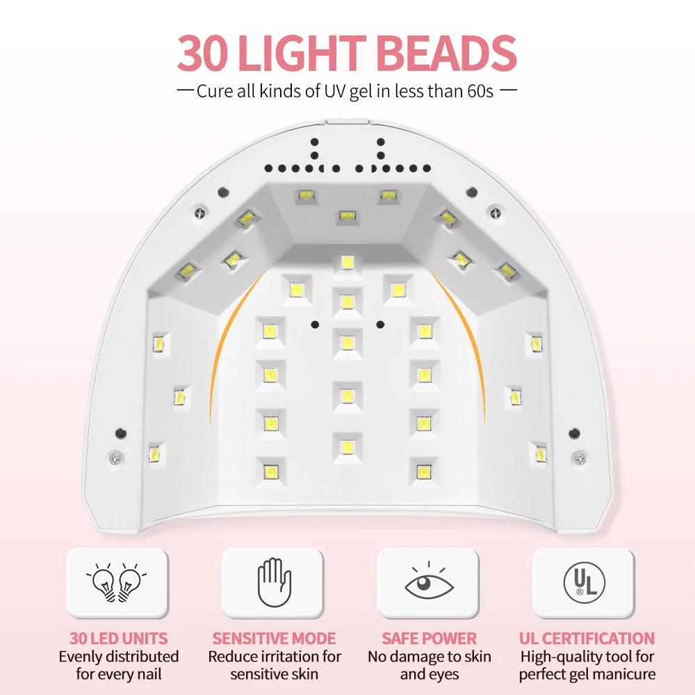 UV LED Nail Lamp Professional Salon Fast Dryer 48W with 4 Timers Automatic Sensor LCD Display for Nail Gel