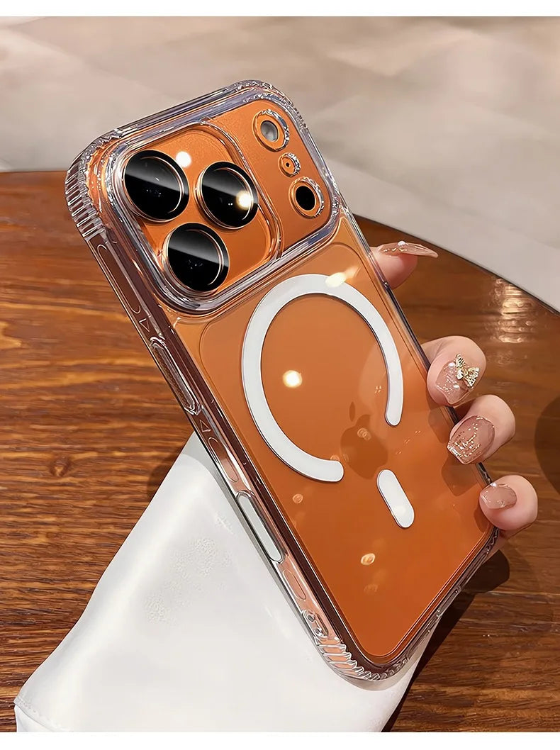 High Clear With Camera Control Button Magsafe Case for iPhone 17 16 Pro Max 17Pro 16Pro Transparent Magnetic Ultra Thin PC Cover