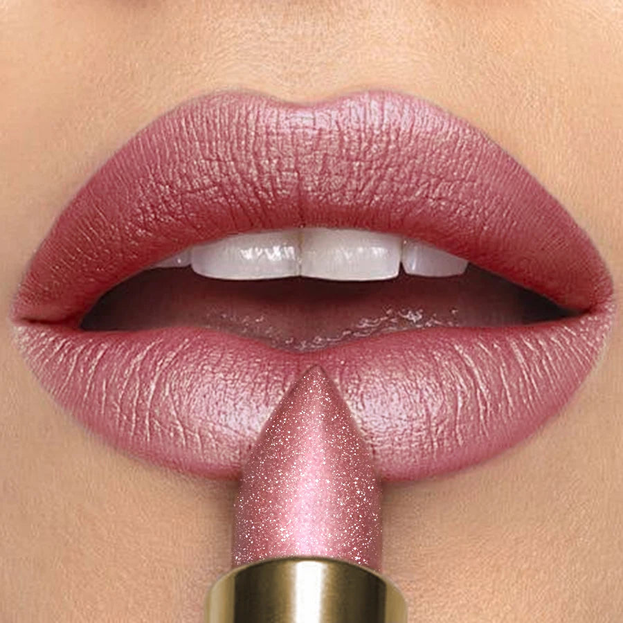 16 Colors 1PC Metallic Glitter Shiny Lipstick Lip Tint,Waterproof Lip Senior Matte Lip Makeup Gifts for Women Cosmetic Lip Glaze