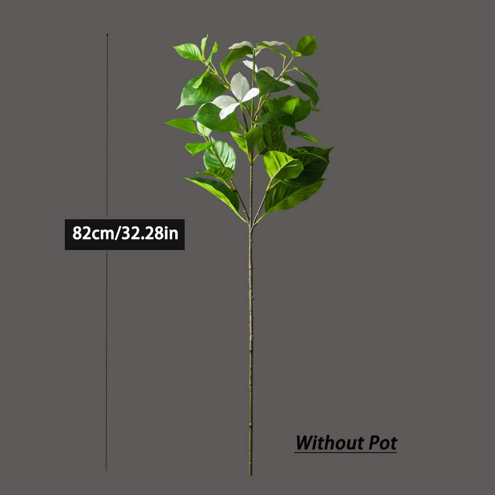 82-144cm Large Artificial Ficus Tree Fake Magnolia Plants Branch Tall Banyan Tree Faux Nandina Tree Rubber For Home Garden Decor