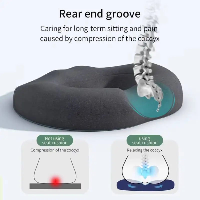 Breathable Comfortable Office Chair Memory Foam Seat Non Slip Orthopedic Prostate Cushion for Tailbone Sciaticaback Pain Relief