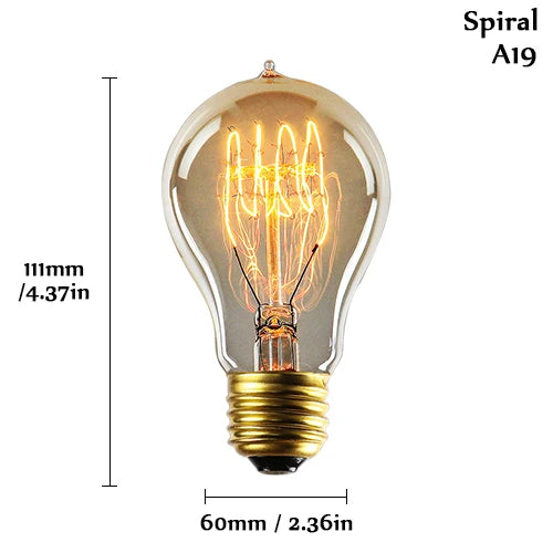 Edison Bulb E27 220V 40W ST64 A19 T45 G80 G95 G125 Incandescent Filament Bulb Lighting Retro Edison Light Bulb