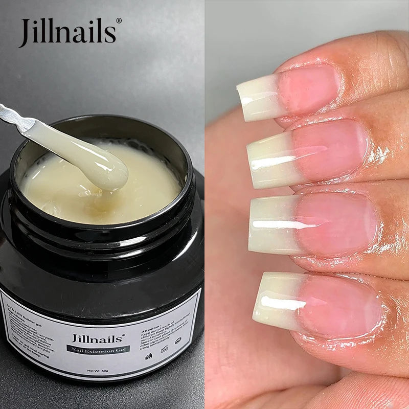Jillnails 50g Self Leveling Medium Gel 50ml Milky Pink  White Gel Builder for Nails Extension Nail Building