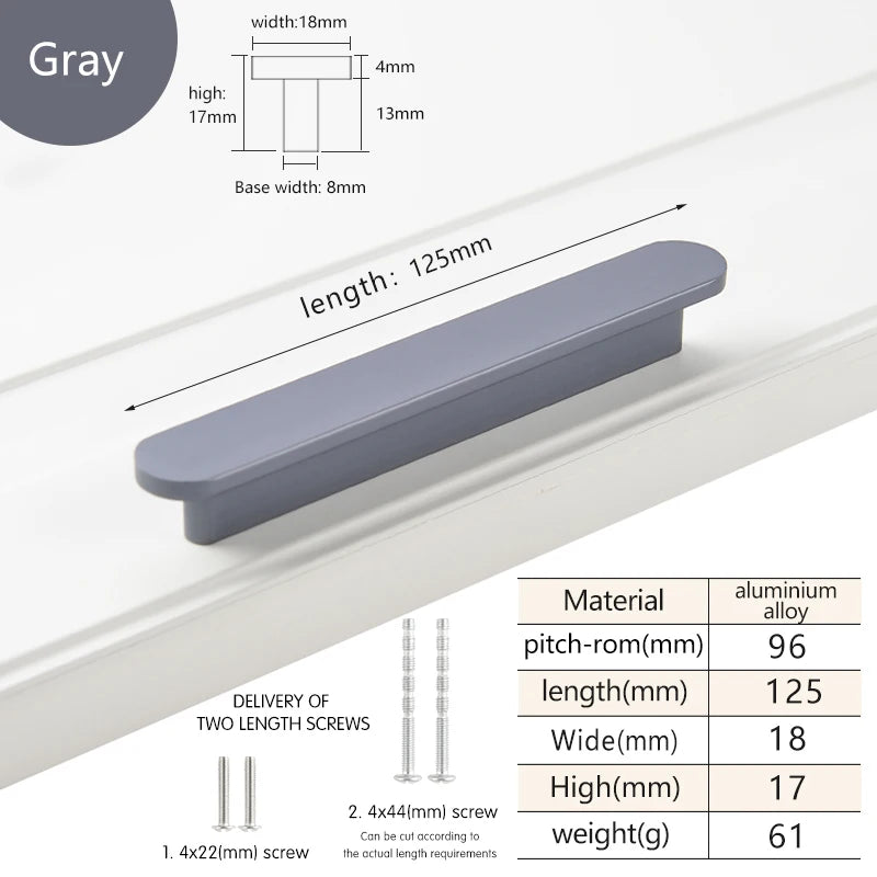 Modern style wardrobe cabinet bathroom cabinet black pulls drawer handles furniture cupboard aluminum alloy handle