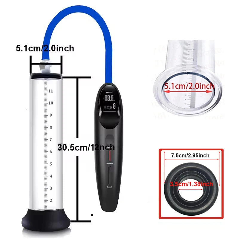 Electric Acrylic Penis Pump Vacuum Pump For Penis Male Penis Enlargement Pump  Penile Training Extender Cock Dick Pump For Men