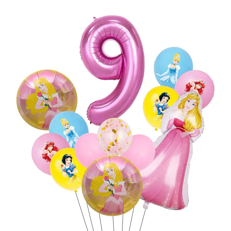 Disney Princess Birthday Decoration Tableware Paper Cups Plates Balloons Tablecloth Backdrop Banner Party Supplies For Baby Kids