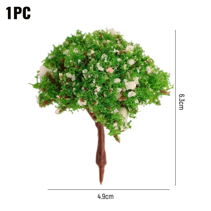DIY Miniature Artificial Landscape Trees Micro Flower Tree Figurines Artificial Scenery Tree Moss Bonsai Ornament Tabletop Decor