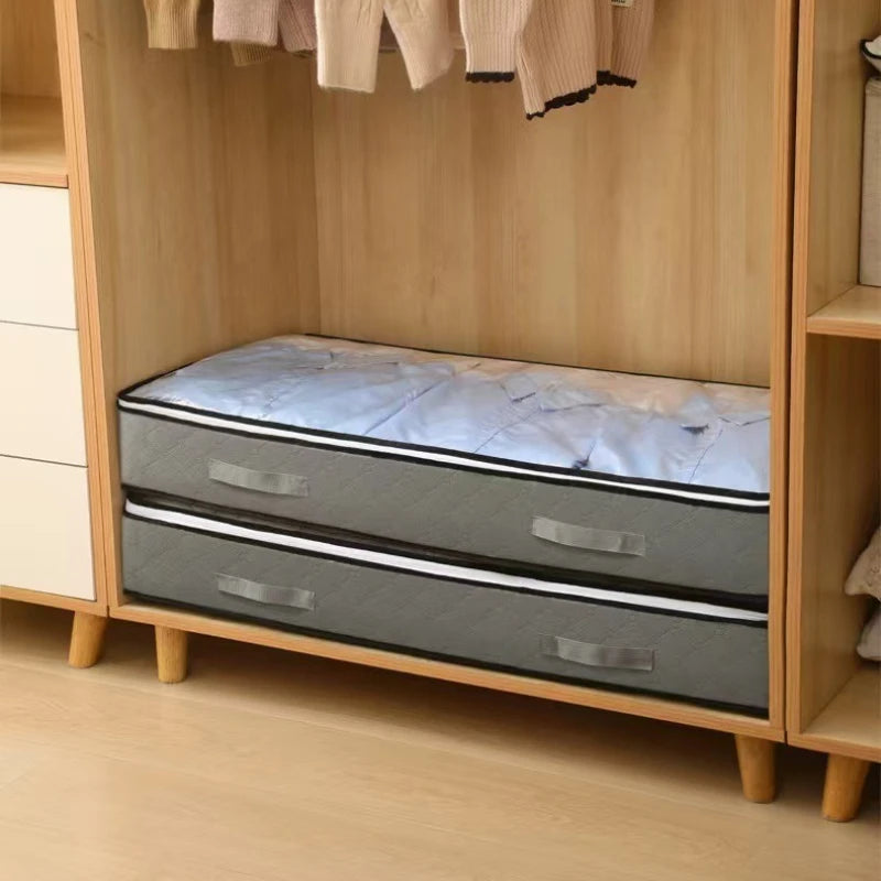 SRETNO Foldable Bed Sheet Storage Box Space Saving Multi-functional Quilt Cover Case Dustproof Underbed Storage Bags Household