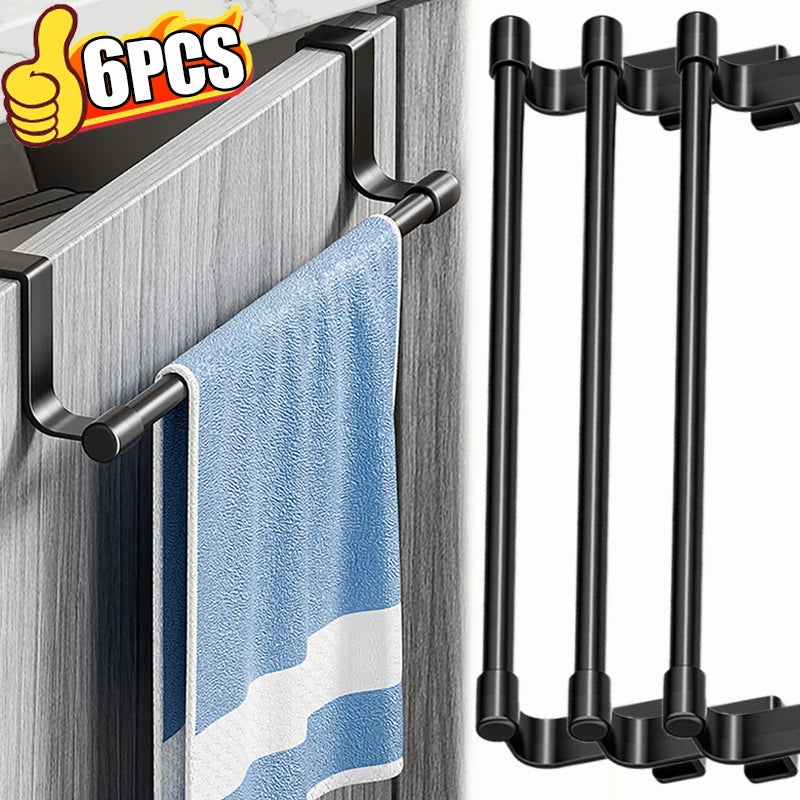 Wall Mounted Towel Racks Stainless Steel Heavy Duty Cabinet Hanging Towel Rack Organizer Shelf Holder Kitchen Bathroom Storage