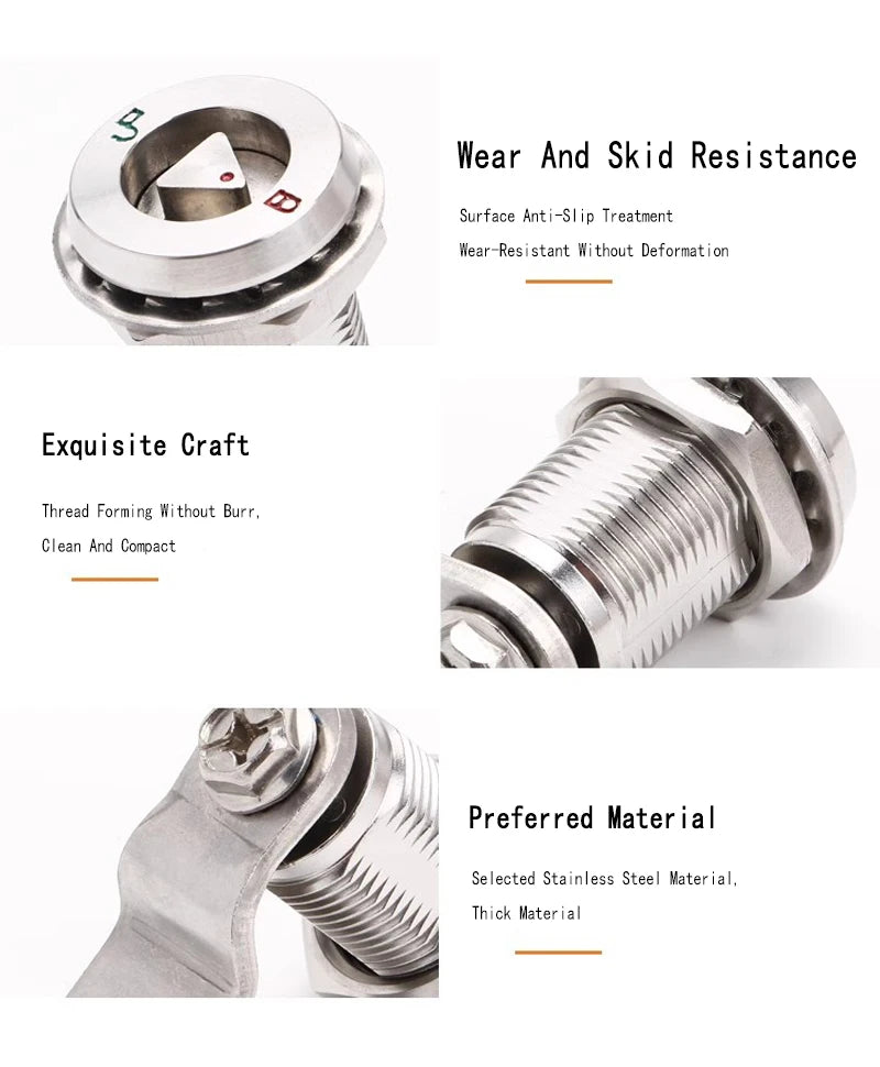 Stainless Steel Triangle Locker Telescopic Security Lock For Doors Triangle Electric Cabinet Dustbin Locks Pull Tongue Mailbox