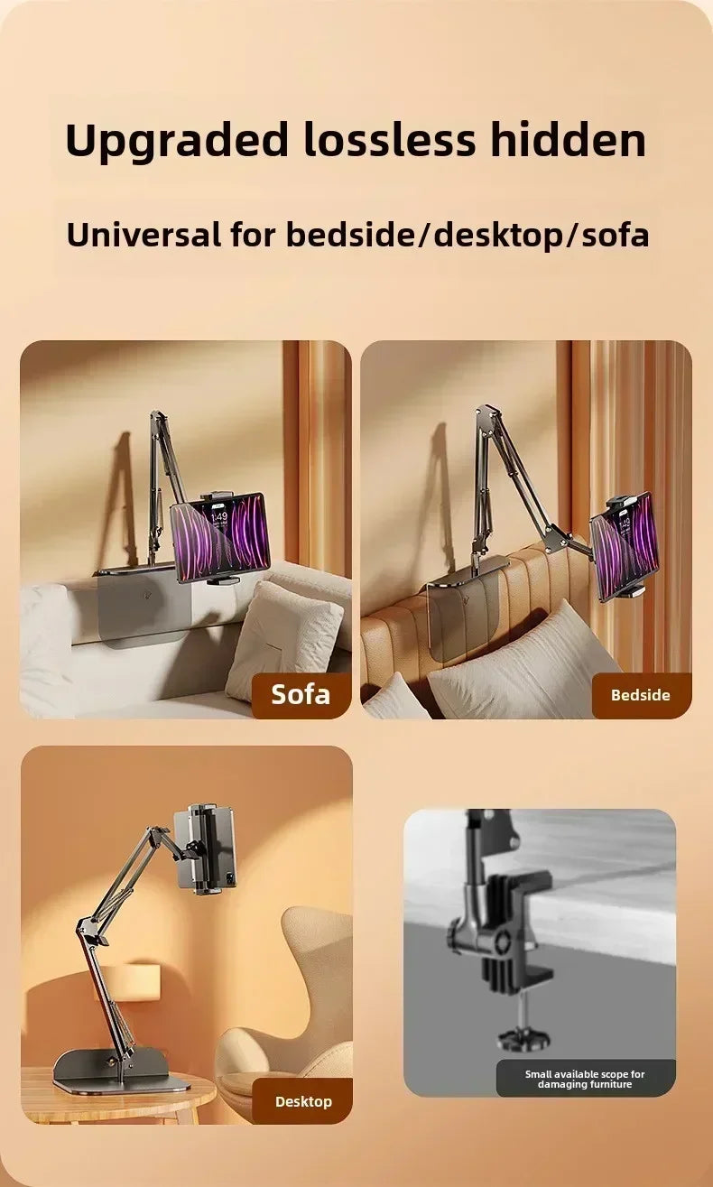 Adjustable Lazy Mobile Phone Stand for Bedside and Desktop Hidden Design Live Broadcast and Video Watching