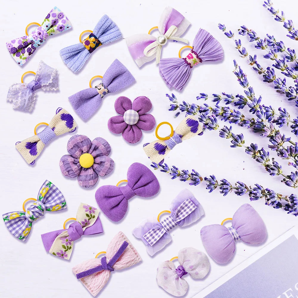 10PCS Pet Cat Dog Bows Puppy Grooming Bows For Dogs Hair Accessories Decorate Hair for Small Dog Hair Rubber Band Dog Supplies