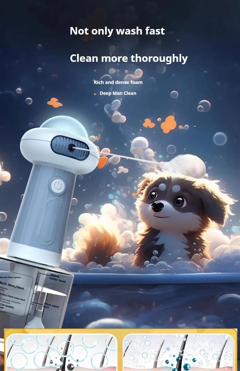 Automatic Dog Soap Dispenser Wireless USB Mute Dog Grooming Frother Cat Deeper Cleaning Bath Shampoo Foam Sprayer Pet Supplies
