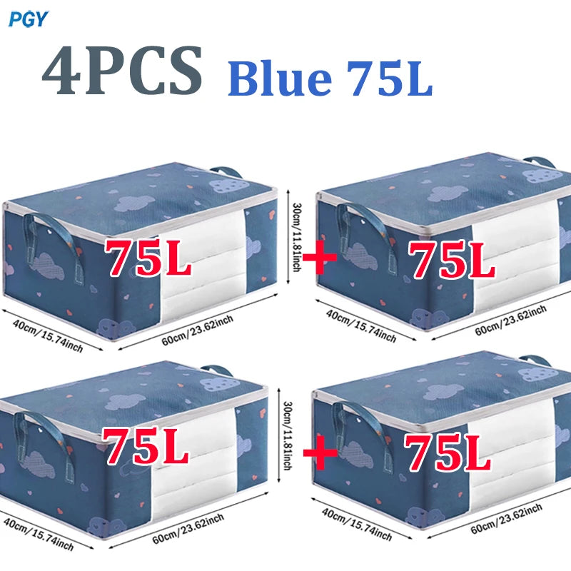4/2/1PCS Big Capacity Quilt Clothes Duvet Blanket Storage Bag Organizer Sorting Bags Dustproof Closet Under-Bed Moisture Proof
