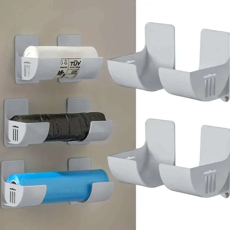 Cabinet Storage Rack 4-pack Punch-free Storage Shelf Kitchen Plastic Wrap Garbage Bag Refrigerator Side Storage Rack