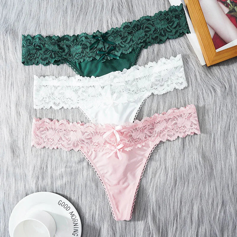 M-XL Women Lace Floral Low Waist Thong Female Transparent Lace G-string Sexy T-back Underwear Intimates Women Briefs Lingerie