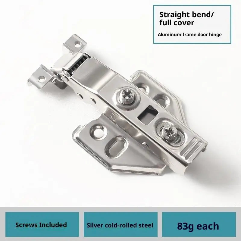 Universal Heavy-Duty Aluminum Frame Glass Door Hinge for Bathroom Kitchen Display & Storage Cabinets - Hidden Installation