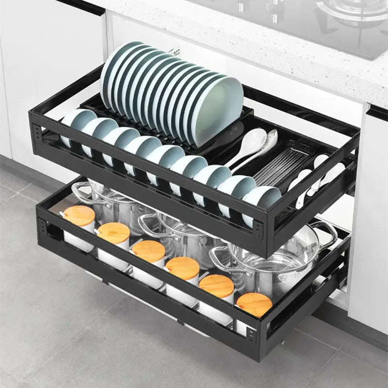Kitchen Cabinet Stainless Steel Double Layer Basket