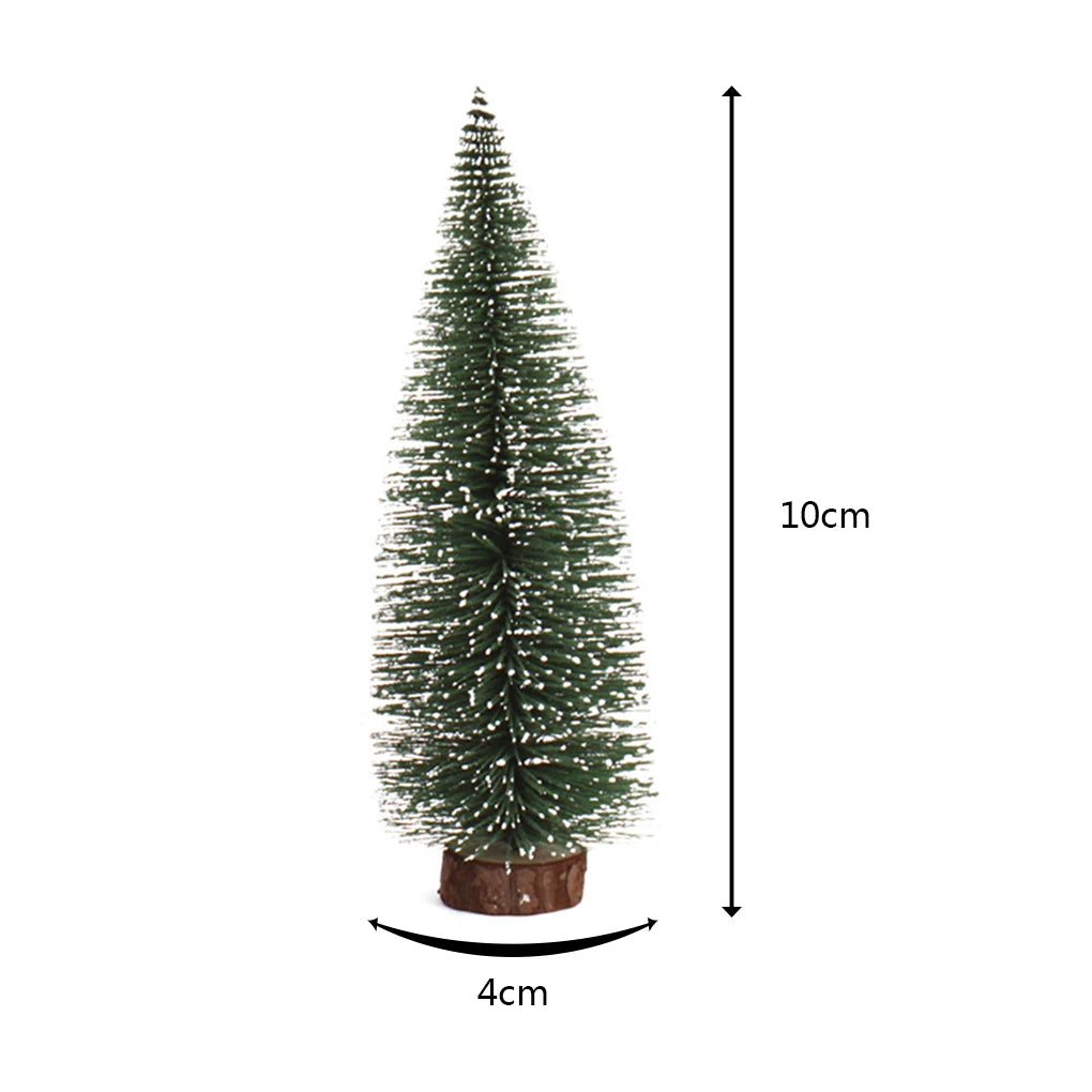 Mini Pine Christmas Tree Artificial Tabletop Decorations Festival Plastic Miniature Trees 2021 New Year Decorations for Xmas