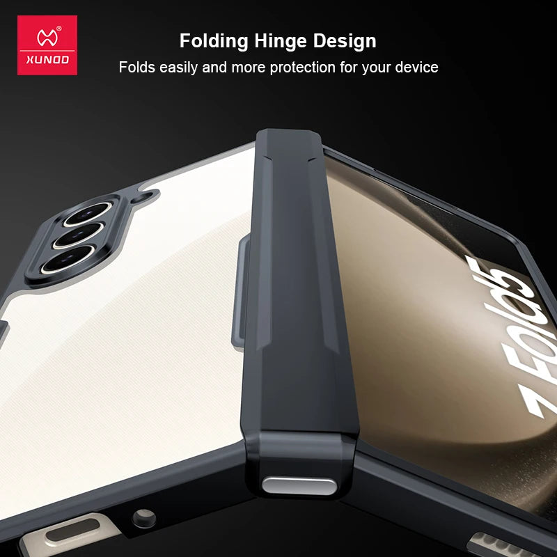 Xundd For Samsung Galaxy Z Fold 3 4 5 6 Fold 7 Foldable Case Airbag Anti-drop Camera Protect Acrylic&TPU Cover For 폴드5 케이스