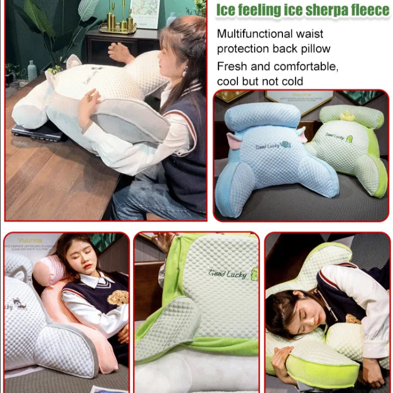 Home Portable Summer Ice Silk Cushion Multifunctional Detachable Waist Cushion