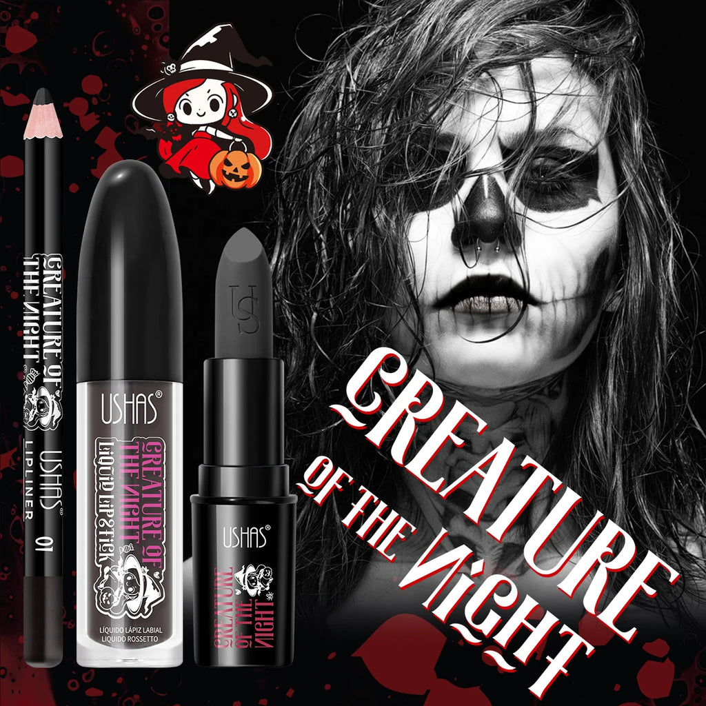 Velvet Matte Lipstick Long Lasting Set Waterproof Lip Gloss Non Transfer High Color Intensity Combo Makeup Liner Halloween