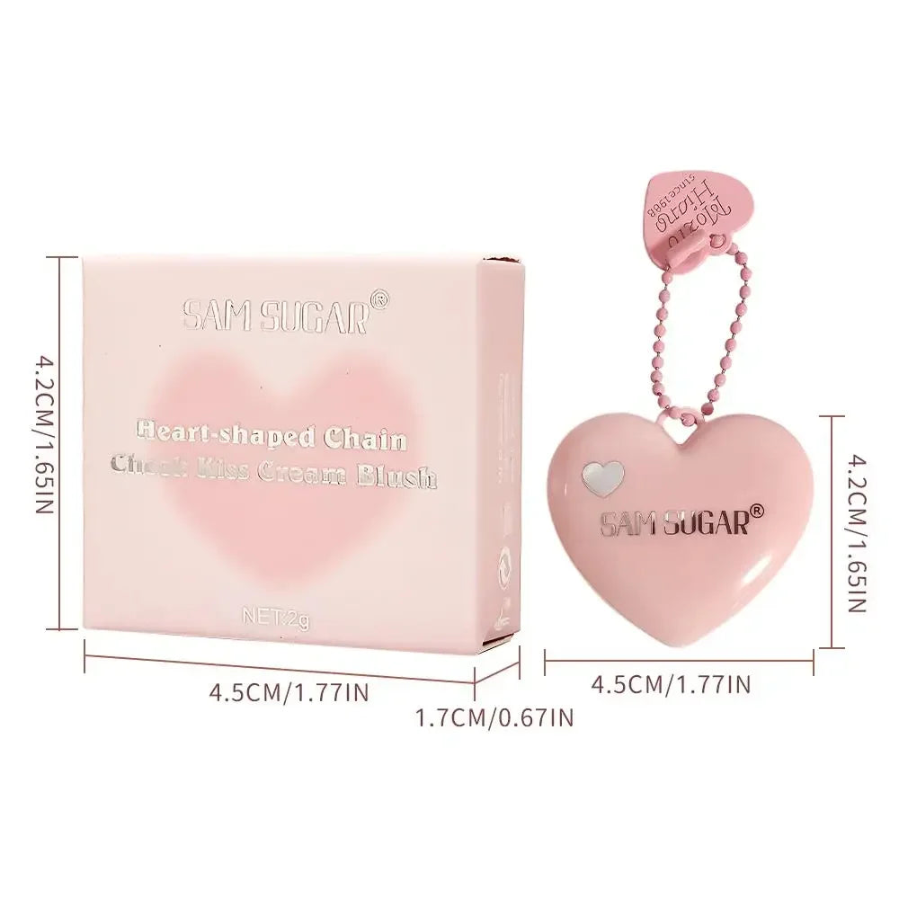 Waterproof Heart Shaped Cream Blush Long Lasting Silky Smooth Mirror Finish Lip Cheek Contour Brighten Tipsy Makeup