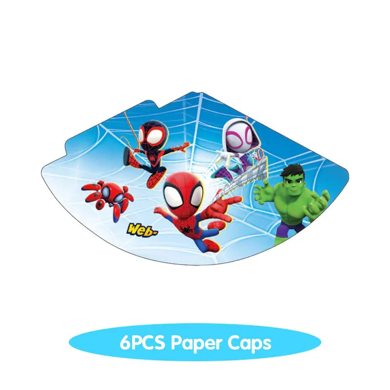 Spidey And His Amazing Friends Birthday Decoration Tableware Supplies Party Paper Cups Plates Tablecloth Banner Balloons For Kid
