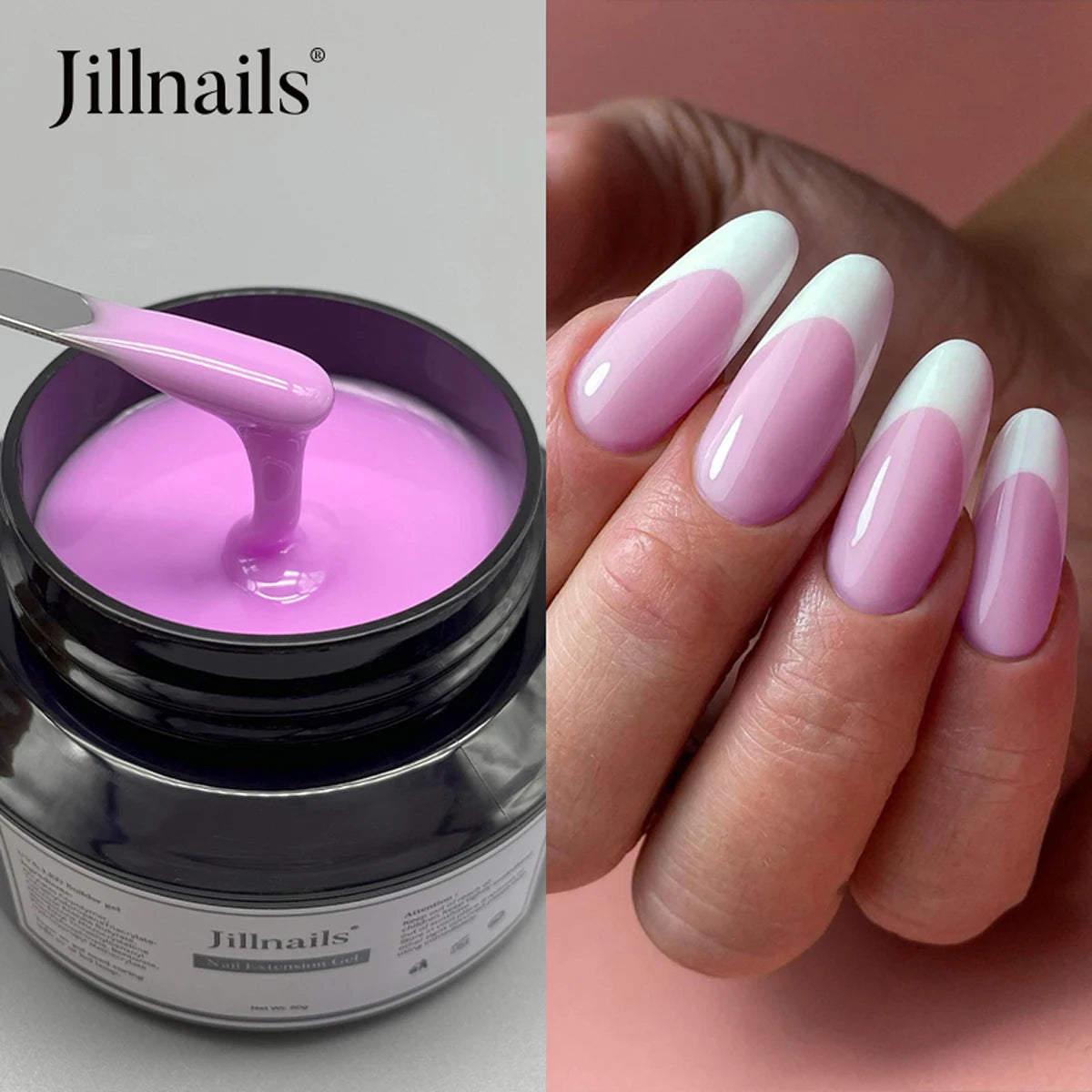 Jillnails 50g Self Leveling Medium Gel 50ml Milky Pink  White Gel Builder for Nails Extension Nail Building