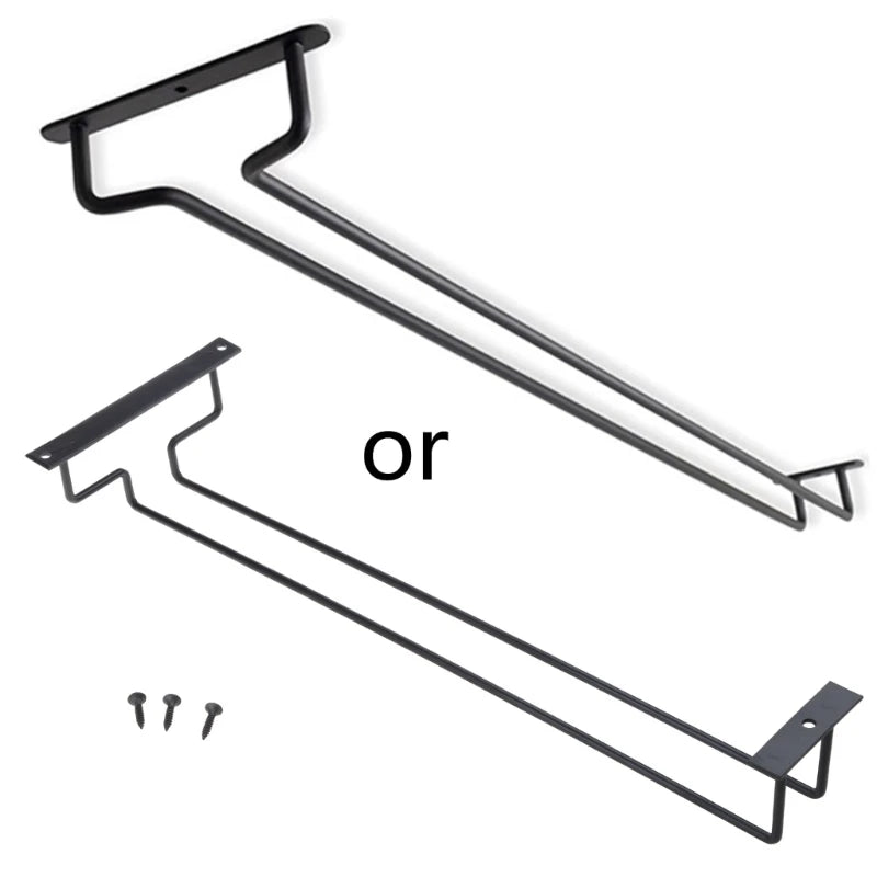 Large Stemware Wine Glass Hanger Rack Under Cabinet Kitchen Bar Storage Black 87HA