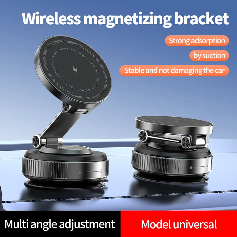 Magnetic Phone Holder Electric Car Mount Foldable Strong Vacuum Suction Stand For Cell Phone For iphone 12-16 Pro Mobile Phone