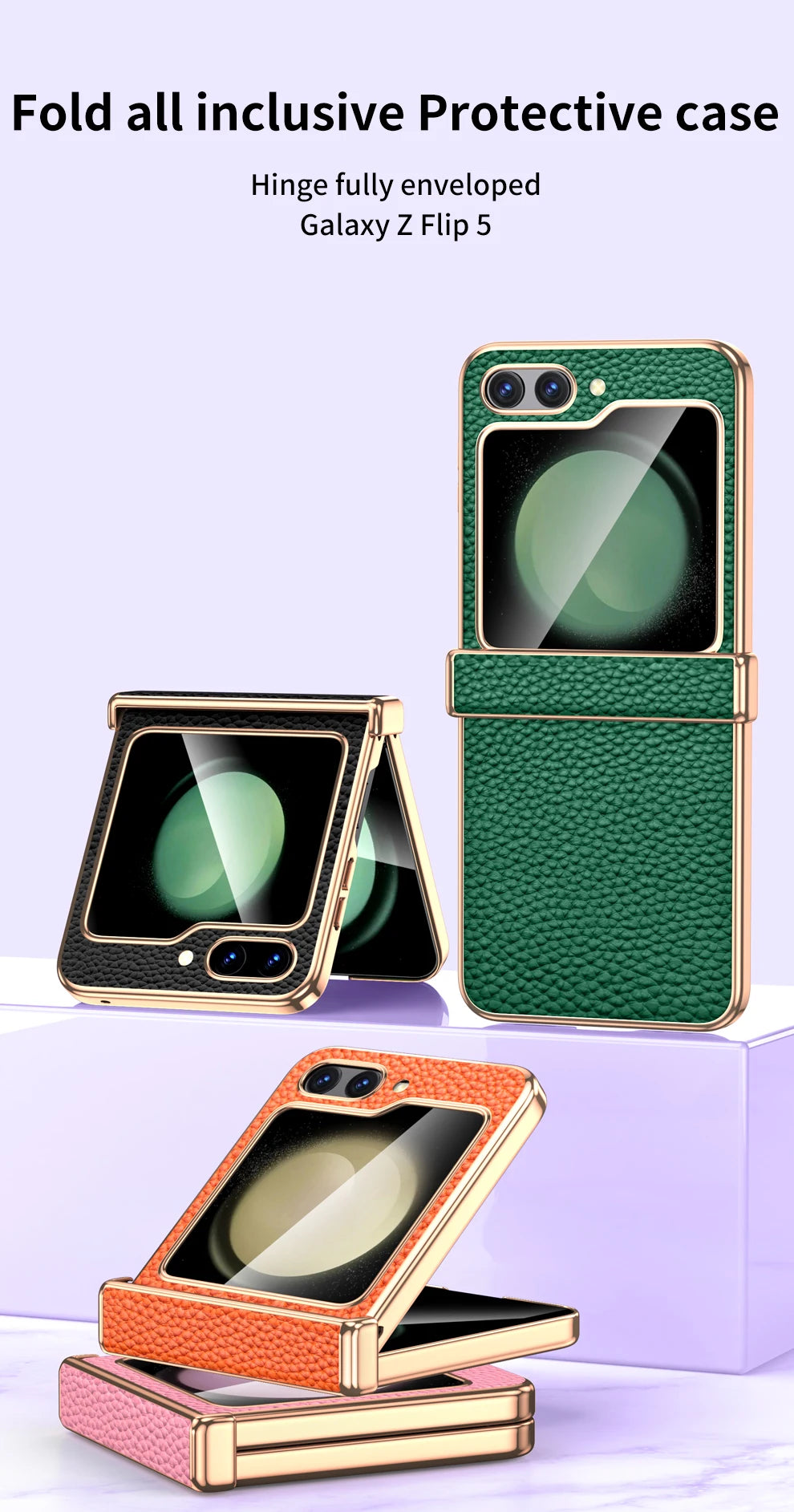 LANGSIDI Brand For samsung Galaxy Z flip 7 FE 6 5 flip7 Luxury Genuine Leather Hinge Protection Case Ultra-Thin Shockproof cover