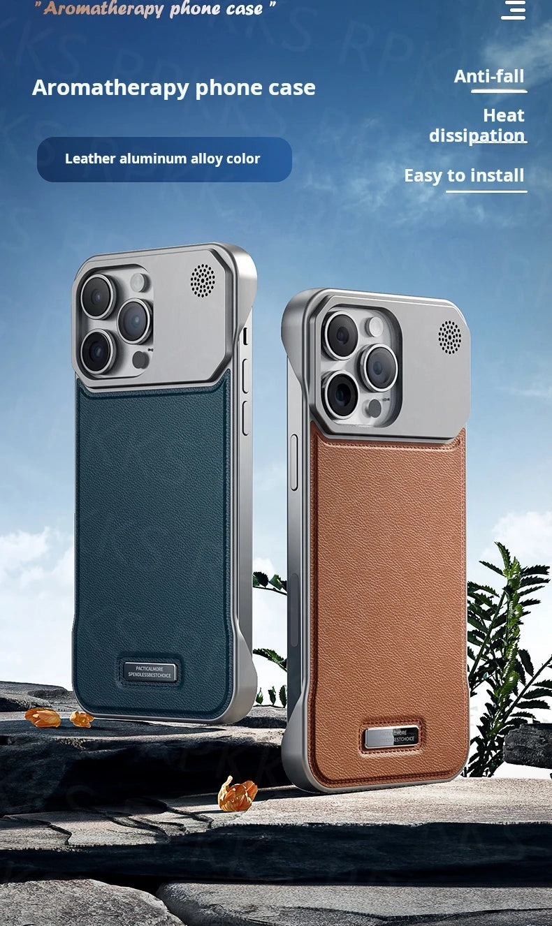 Luxury For Magsafe Magnetic Business Aromatherapy Case for iPhone 16 15 14 Plus 13 12 11 Pro Max  Frameless Armor Leather Cover