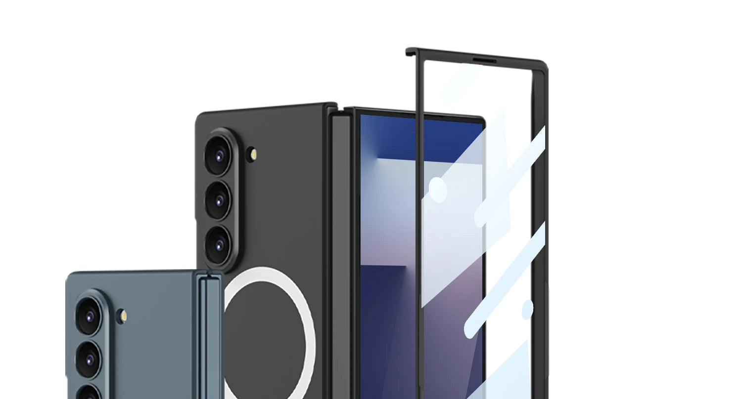 Magnetic Wireless Charging Phone Case For Samsung Galaxy Z Fold 7 6 5 Ultra-thin With Glass Film Z Fold7 Fold6 Protective Cover