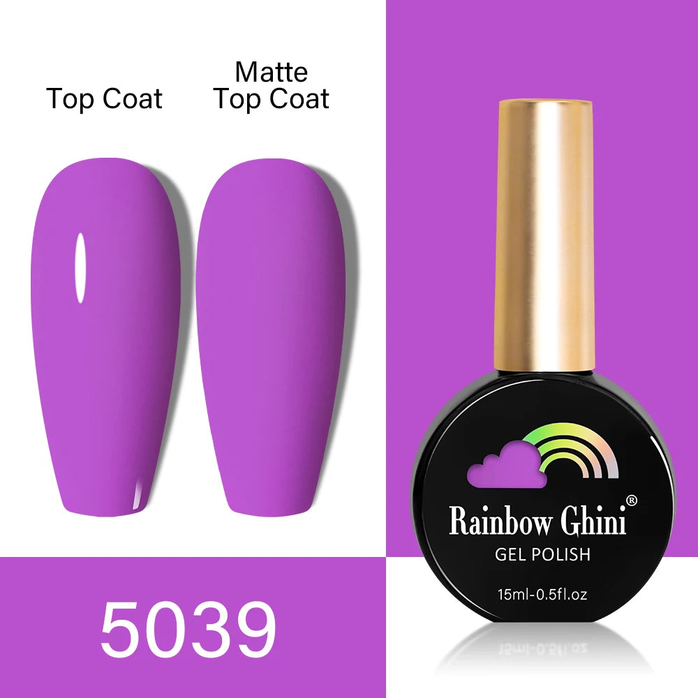 RG HEMA TPO FREE Neon Glitter Gel Nail Polish 15ml Nail Art Manicure Semi Permanent Gel Hybrid Varnishes Top Base Coat UV Nail