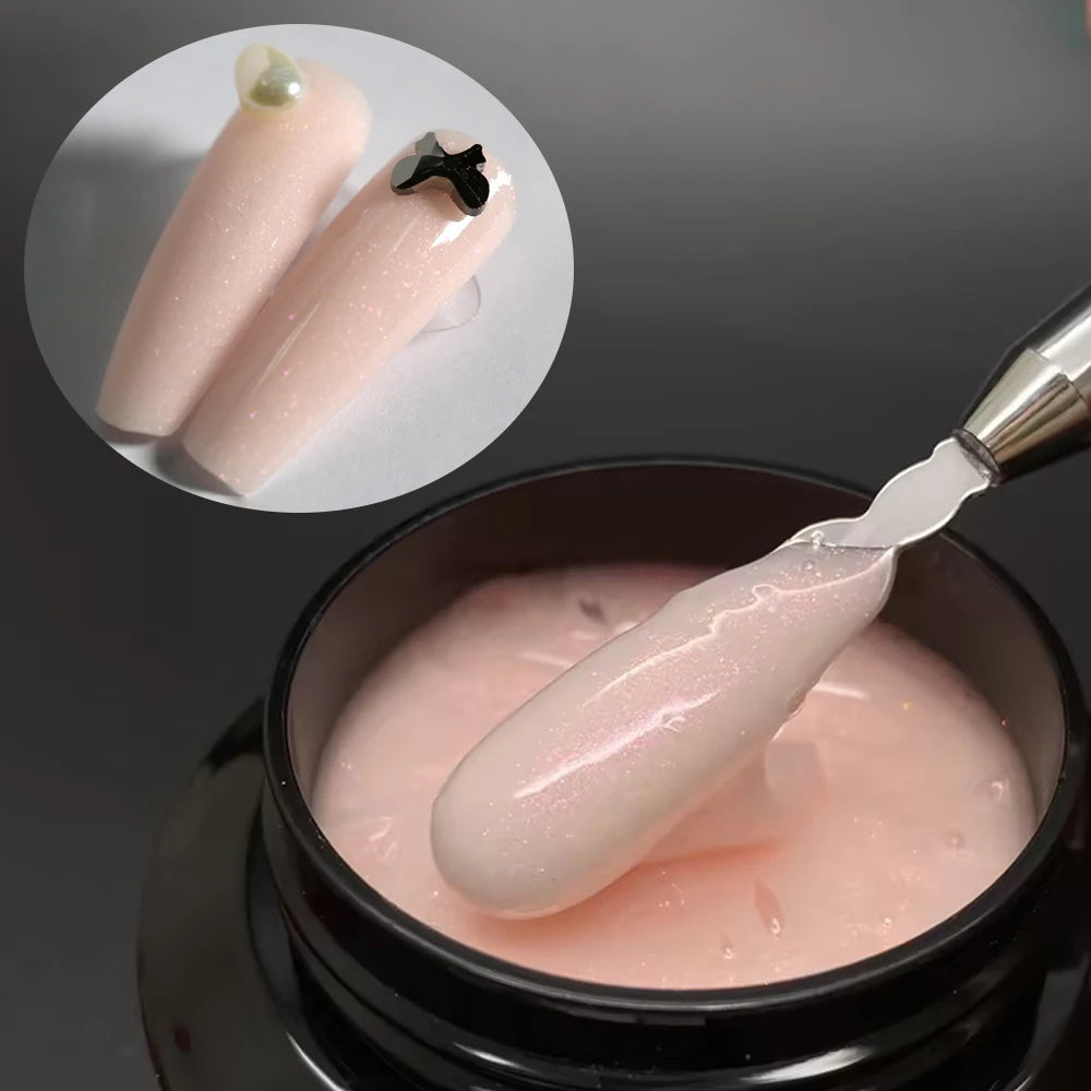 Jillnails 50g Self Leveling Medium Gel 50ml Milky Pink  White Gel Builder for Nails Extension Nail Building