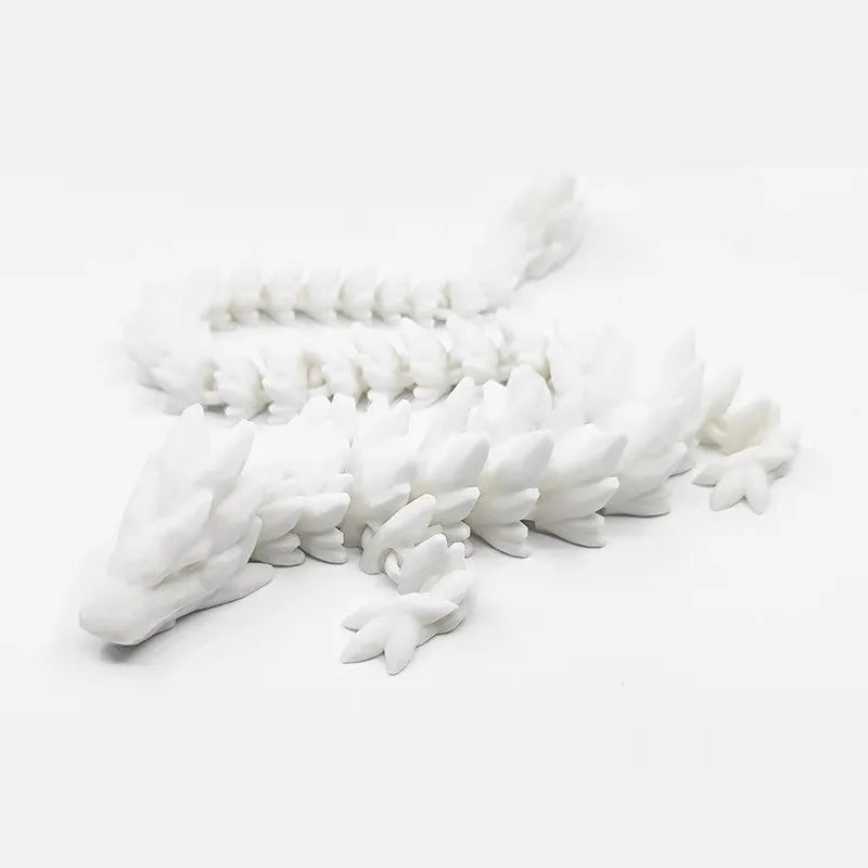 1Pc 3D Printed Gemstone Dragon Figurine-Iridescent Plastic Desk Decor, Ideal for Bedroom & Office, Perfect Gift for Christmas