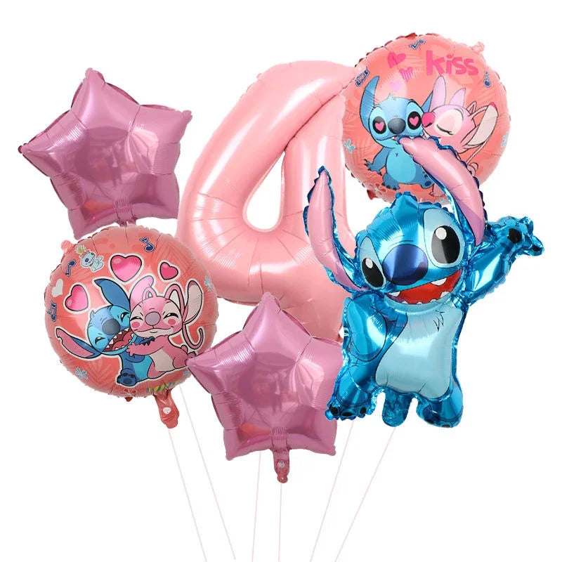 Disney Lilo Stitch Birthday Party Decoration Kids Stitch Theme Tableware Set Angel Balloons Happy Banner Supplies For Girl Favor