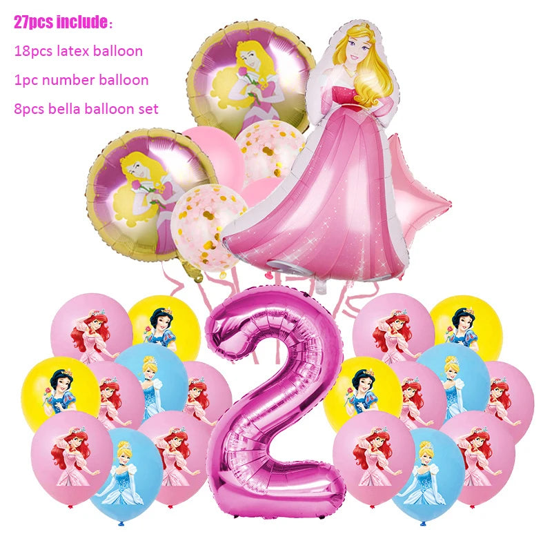Disney Princess Birthday Party Decorations Girls Child Deco Disney Princess Birthday Plate Napkins Cups Tableware Supplies Setup