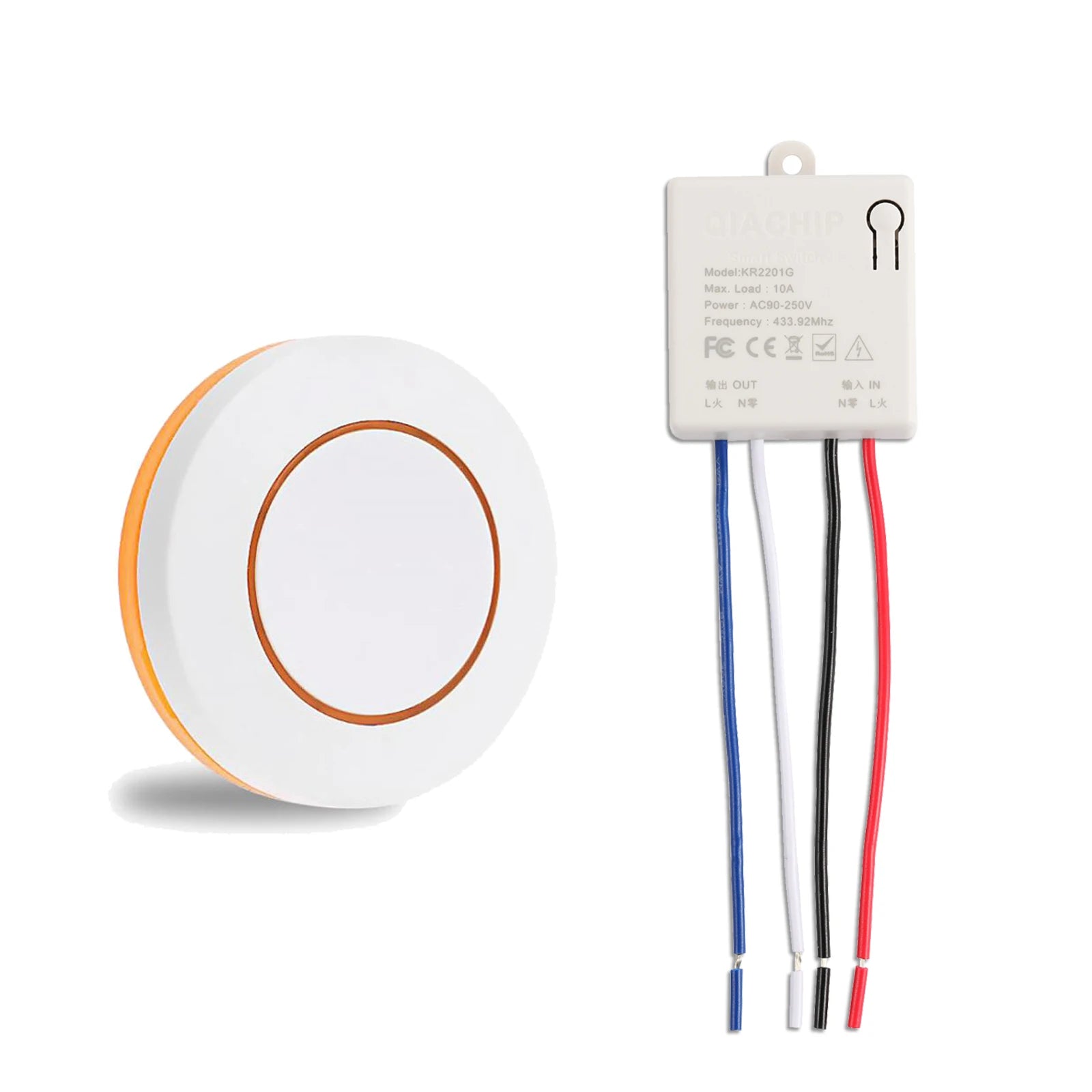 QIACHIP Wireless Smart Switch Light RF 433Mhz Wall Panel Switch with Remote Control Mini Relay Receiver 220V Led Light Lamp Fan