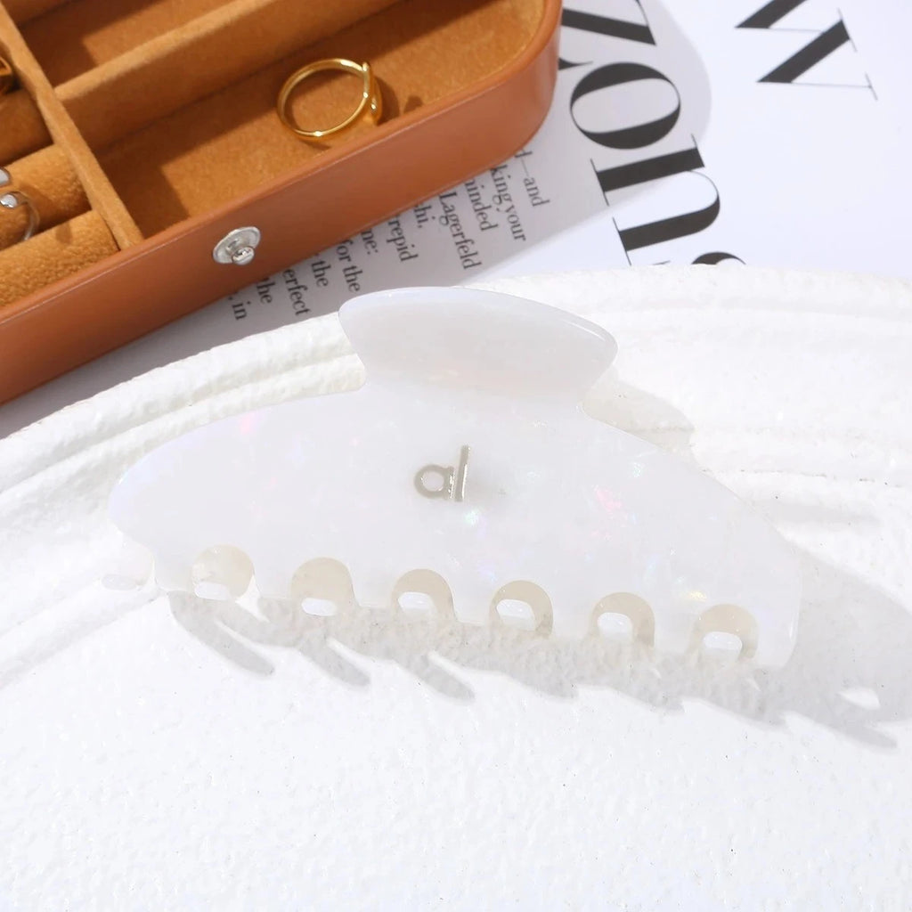 AL Double Ear Hollow-out Design with Vinegar Acid Grab Clip Women's Hair Clip for Top Hair Buns and Ponytails