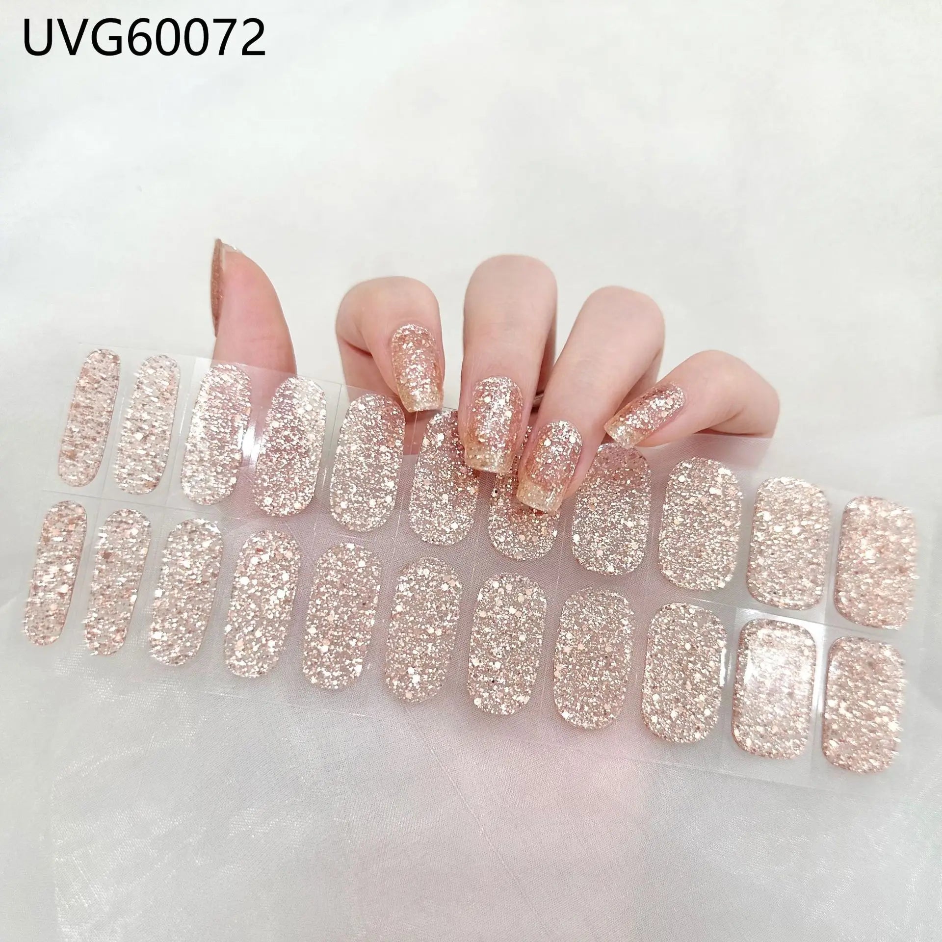 20/22tipsChristmas Semi Cured Nail Sticker UV Led Lamp Semi Cured Gel Design Nail Decals Waterproof Nail Stickers Nail Manicure