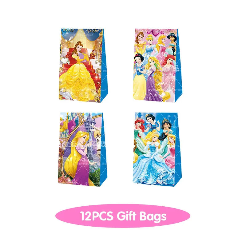 Disney Princess Birthday Decoration Tableware Paper Cups Plates Balloons Tablecloth Backdrop Banner Party Supplies For Baby Kids