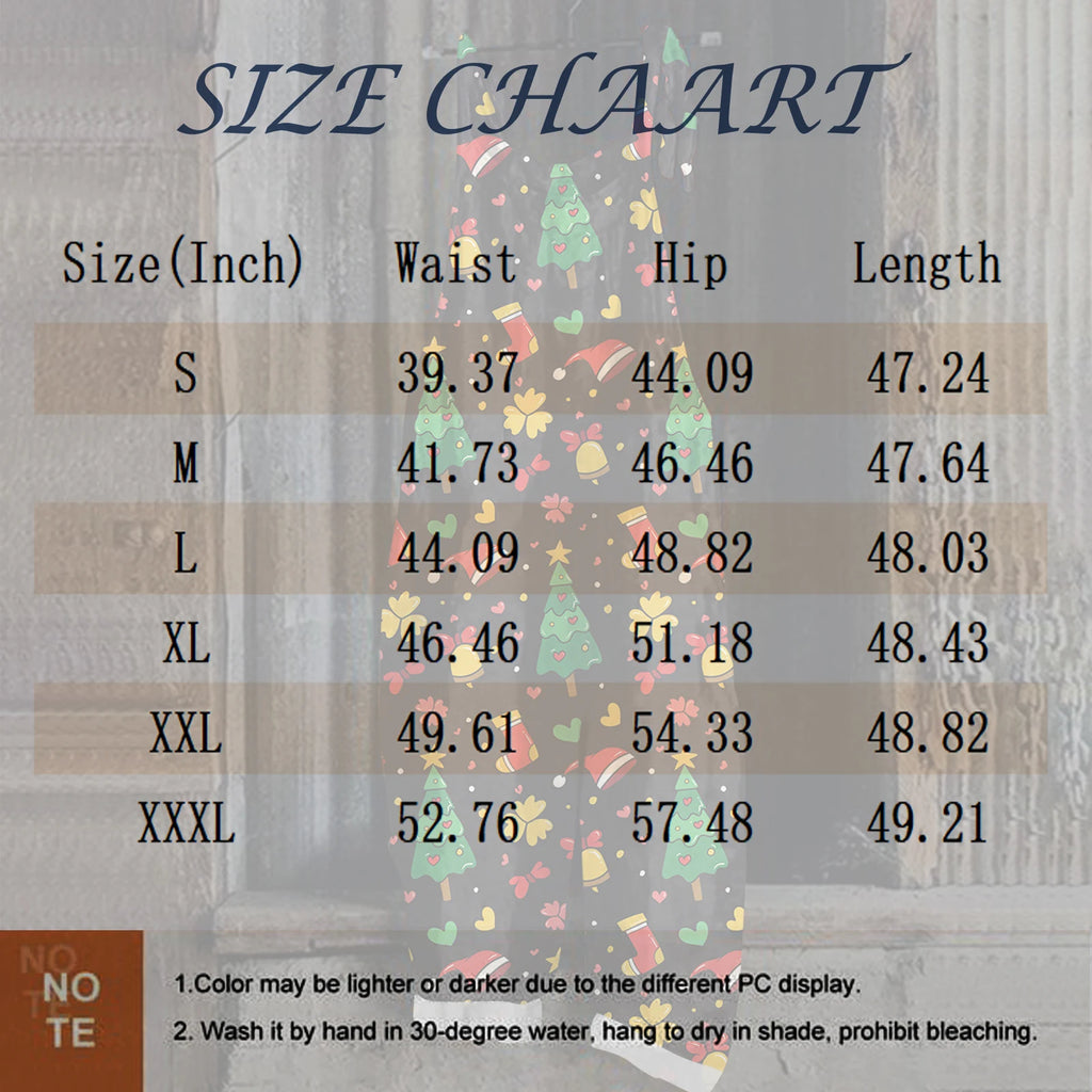 2025 Women's Fashion Christmas Printed Casual Loose Vintage Strappy Jumpsuit Retro Festival Pants New Year Themed Clothing