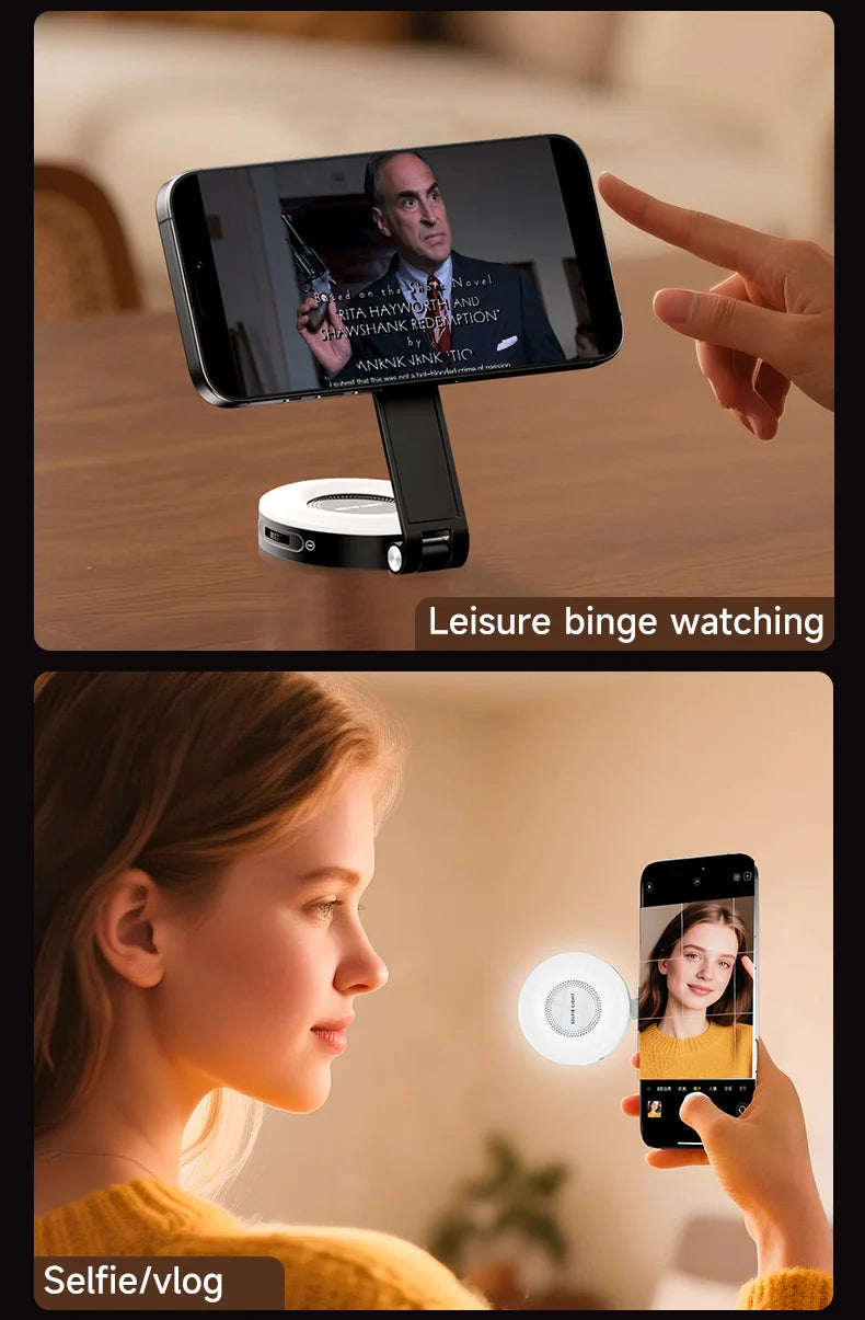 LED Selfie Fill Light for Magsafe Phone Adjustable Brightness Magsafe-Compatible Smartphone Vlog Photography Video Accessory