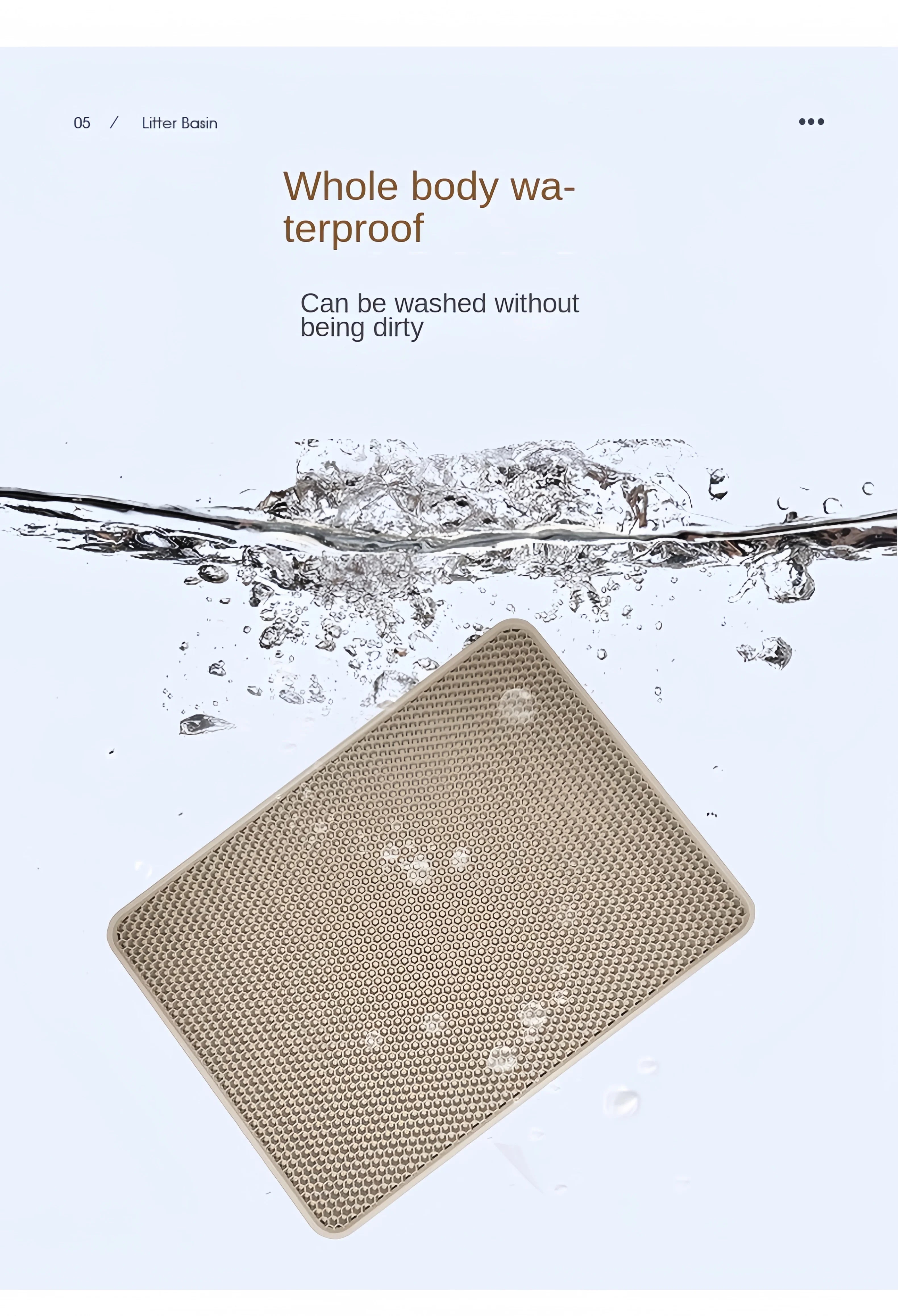 Cat Litter Mat Waterproof Double Layer Pet Litter Box Mat Pet Toilet Cat Mat Nonslip Sand Cat Washable Mat Pet Clean