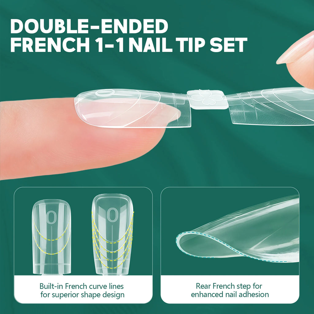 Nailpop 150pcs Dual Nail Forms Square Coffin Reusable Extension Molds Gel Builder Tips 15 Sizes Double Ended Pro Salon Nail Art