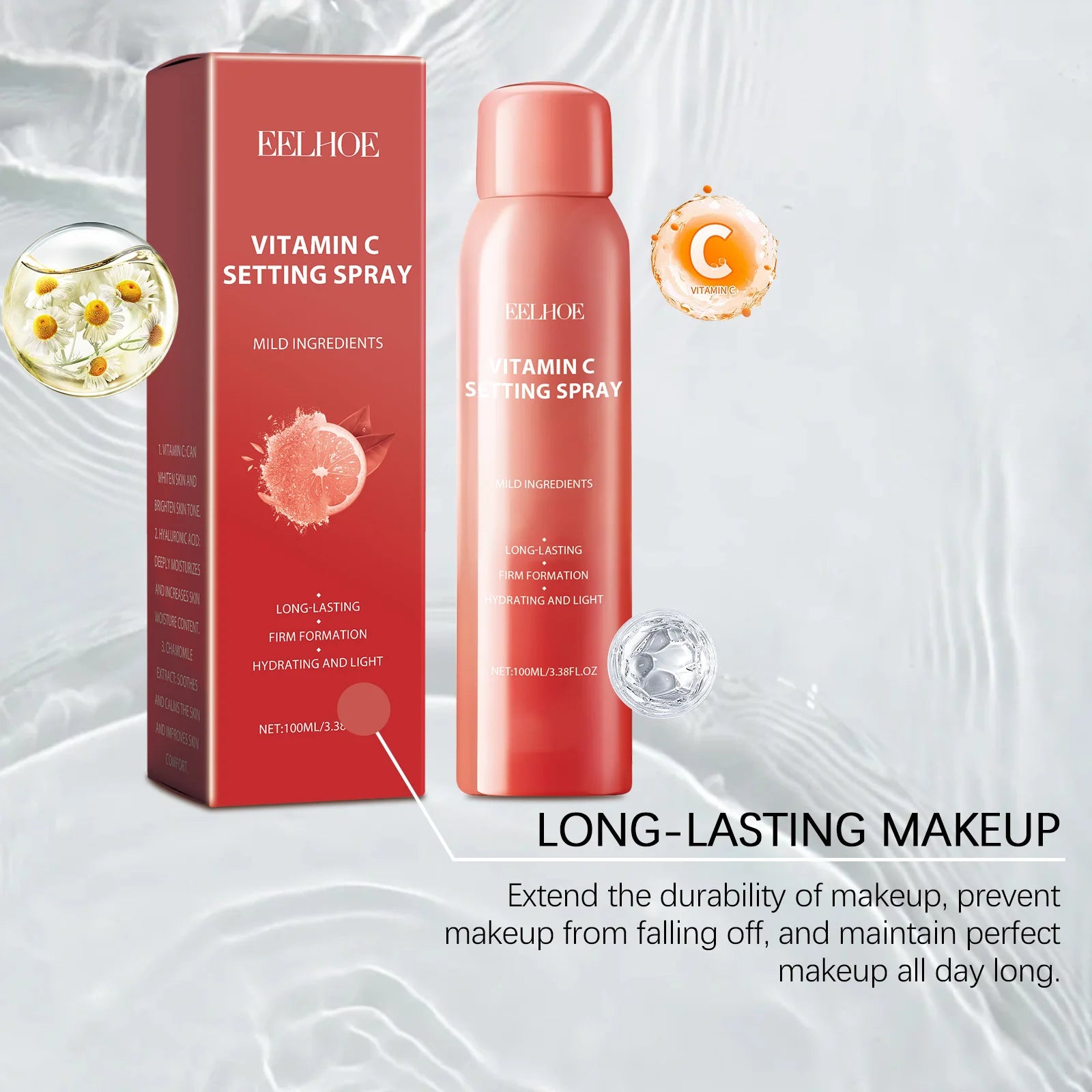 Hydrating Makeup Setting Spray Watery Lightweight Non-Greasy Oil Control Long-Lasting Breathable Vitamin C Makeup Fixing Mist